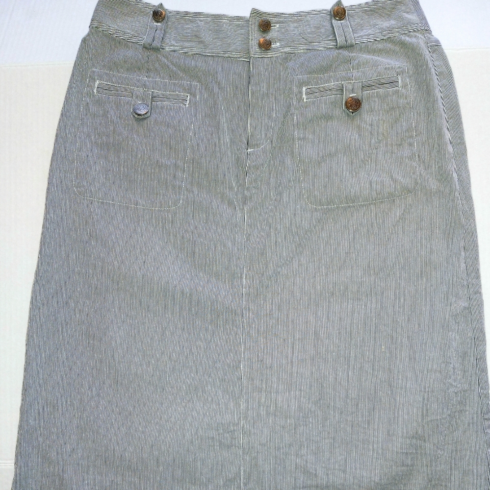 Christopher & Banks Pinstripe Blue size 4 stretch pencil skirt - Picture 1 of 10